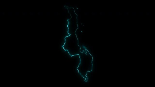 Animated Outline Map of Malawi