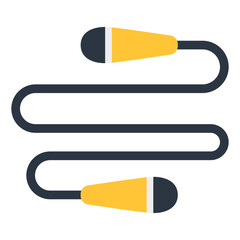 A flat design icon of skipping rope 