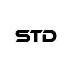 STD letter logo design with white background in illustrator, vector logo modern alphabet font overlap style. calligraphy designs for logo, Poster, Invitation, etc.