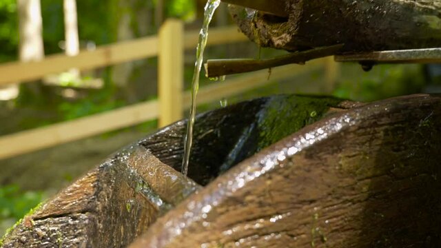 water flowing from a fountain