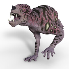 3d-illustration of an isolated four-handed fantasy creature