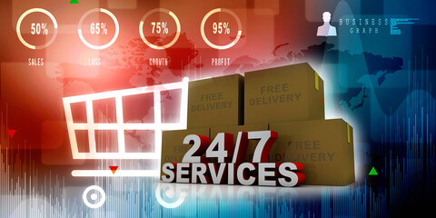 3d rendering 24x7 parcel service