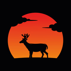 Fototapeta na wymiar Deer head creative design logo vector.