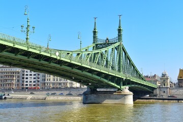 Liberty Bridge is the third and shortest bridge of Budapest, HANGARY.