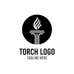 Torch Logo Design Inspiration With Law Icon and Shield