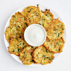 marrow fritters with sour cream