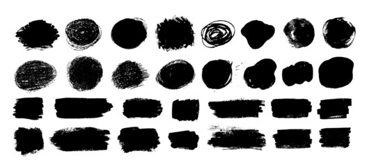 Collection of hand drawn forms and banners