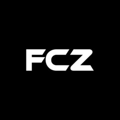 FCZ letter logo design with black background in illustrator, vector logo modern alphabet font overlap style. calligraphy designs for logo, Poster, Invitation, etc.