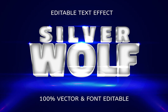 silver wolf style luxury editable text effect