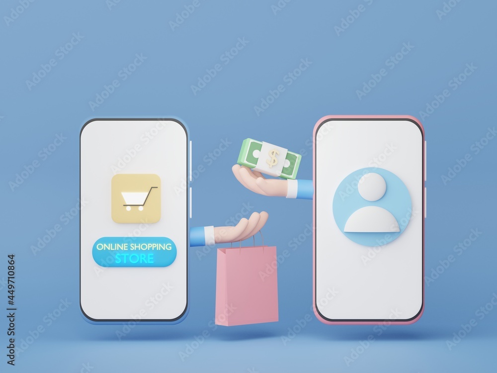 Poster 3d render minimal mini mobile phone or smartphone for work with white copy space for mock up and cre
