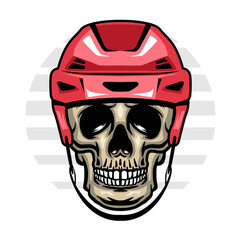 Hockey player skull illustration
