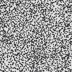 Animal print seamless pattern design with small black spots on light grey background. Vector seamless pattern with black brush strokes on white background.