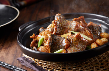 Delicious Chinese food, braised snake meat pot