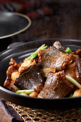 Delicious Chinese food, braised snake meat pot