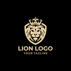 Lion head logo Premium Vector