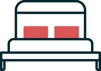 Bed Colour Vector Icon Design