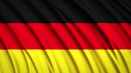 Germany flag. Waving national flag. State symbols. Realistic 3D render. 