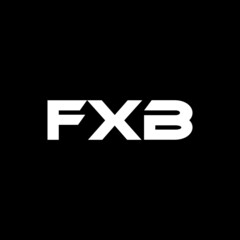 FXB letter logo design with black background in illustrator, vector logo modern alphabet font overlap style. calligraphy designs for logo, Poster, Invitation, etc.