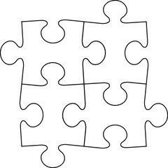 Jigsaw puzzle piece flat vector icon for apps and websites
