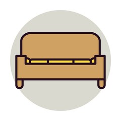 Sofa Linear Vector Icon Design