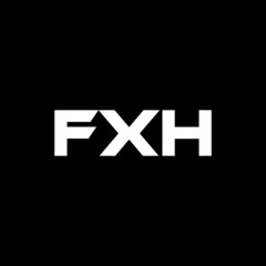 FXH letter logo design with black background in illustrator, vector logo modern alphabet font overlap style. calligraphy designs for logo, Poster, Invitation, etc.