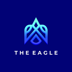 Vector logo illustration eagle line art style Premium Vector  