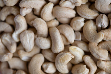 Close up of Cashew nuts on a plate
