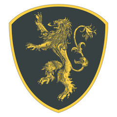 Classic lion logo with engraving style 