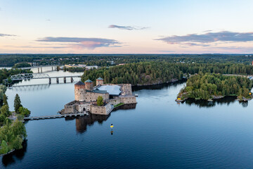 Obraz premium view of the Olavinlinna castle