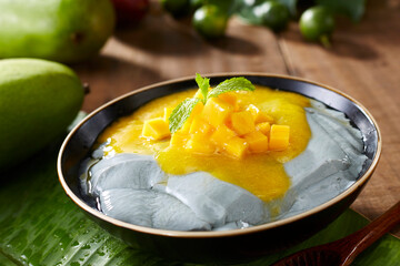 Delicious and refreshing Chinese summer dish, black bean curd flower