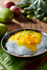Delicious and refreshing Chinese summer dish, black bean curd flower