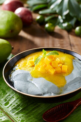 Delicious and refreshing Chinese summer dish, black bean curd flower