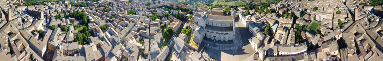Fototapeta premium Orvieto, medieval town in central Italy. Amazing aerial view from drone.