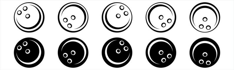 Bowling ball icons illustration