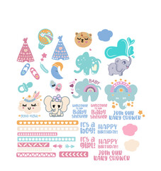 baby shower card with animals