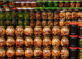 colorful honey with fruit and nuts in the jar
