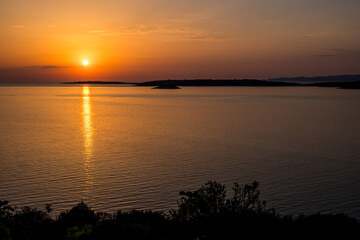 Obraz na płótnie Canvas Beautiful sunset on Korcula Island, Croatia.