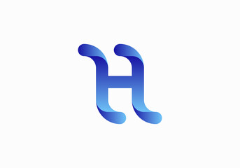 Letter H 3D Logo Template Vector. H monogram logo vector. H symbol vector.
