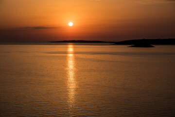 Fototapeta premium Beautiful sunset on Korcula Island, Croatia.