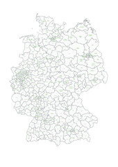 Karte der Wahlkreise in Deutschland mit Namen in 2021