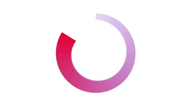 A circular motion animation with a fade. White and transparent background with alpha channel. Possibility of looping. Red and black color. Concept of loading process, buffering, cycle.