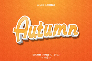 Autumn editable text effect 3 dimension emboss cartoon style