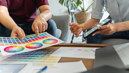 Website development UI/UX. designer brainstorming application for mobile Creative digital concept