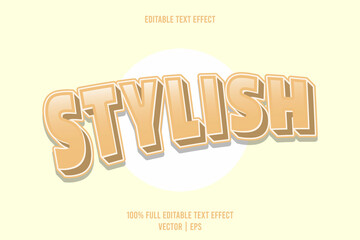 Stylish editable text effect 3 dimension emboss cartoon style