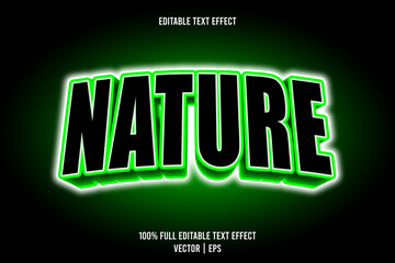 Nature editable text effect 3 dimension emboss neon style