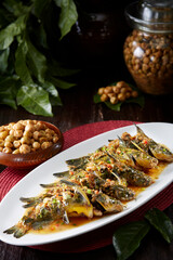 Delicious Chinese food, steamed yellow catfish with yellow skin sauce