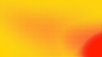 Dots halftone orange yellow color pattern gradient texture with technology digital background. Dots pop art comics with summer background.