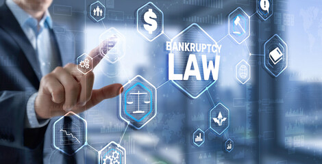 Judicial decision lawyer business concept. Bankruptcy law concept