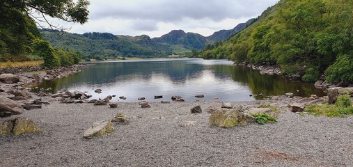 lake and mountains