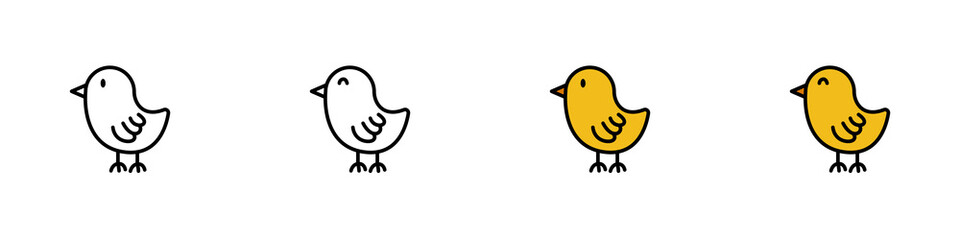 Concepto de icono de pájaro. Ave amarillo. Concepto de animales. Ilustración vectorial